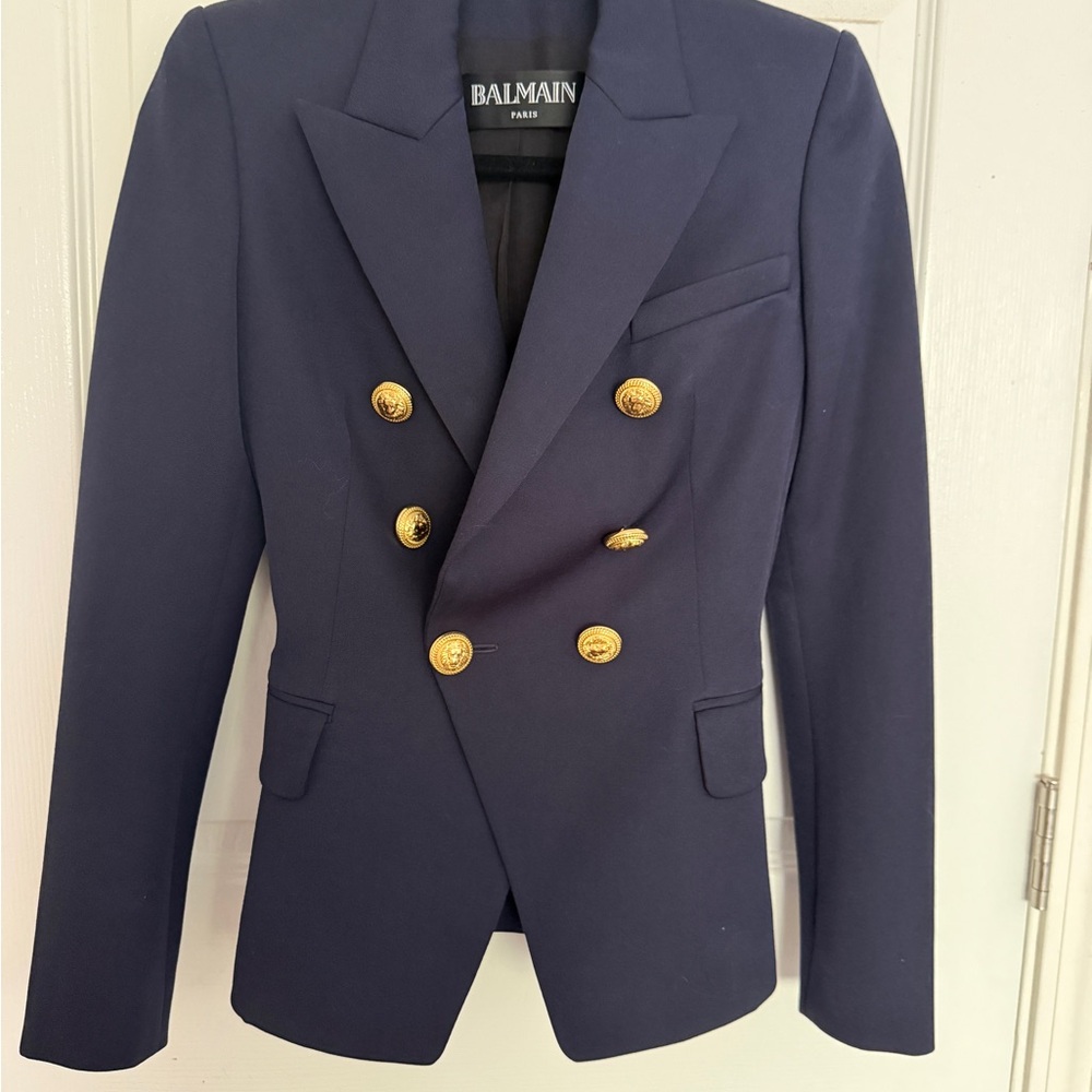 Balmain Blue and Gold Tailored Blazer - Picture 4 of 5